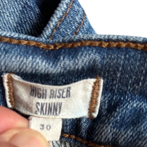 Madewell Women’s 30 “High Riser Skinny” Blue Denim Distressed Jeans - Picture 11 of 13